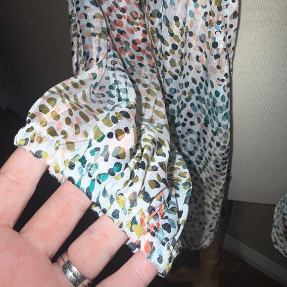 Anthropologie Womens Spotted Shimmer Open Front Kimono Multicolor One Size - Picture 9 of 13